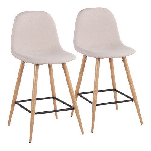 Pebble 24" Fixed-height Counter Stool - Set Of 2